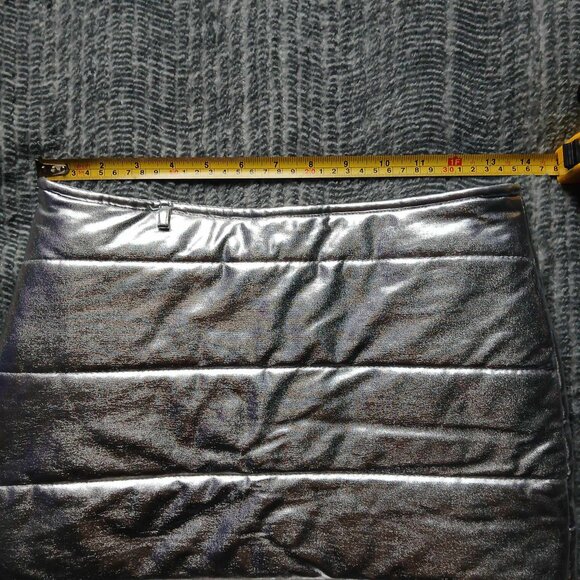 Metallic Silver Puffer Mini Skirt | Small - Picture 7 of 7